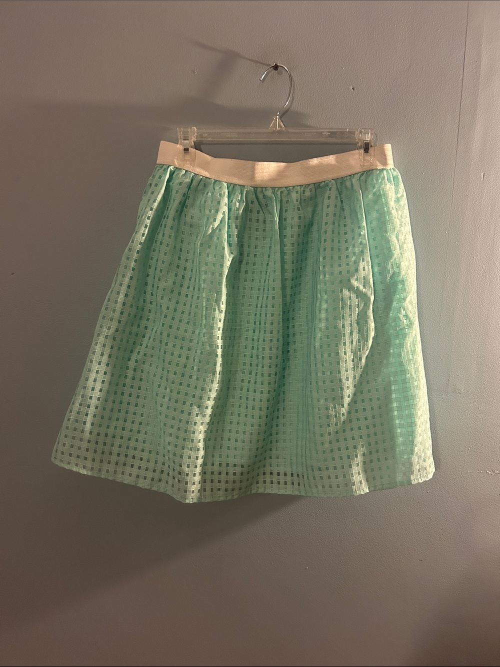 Hot Gal Mint Green A-Line Skirt with Cream Waistband
